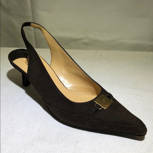chanel slingback suede